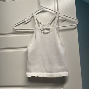Free people long crop white tank size small